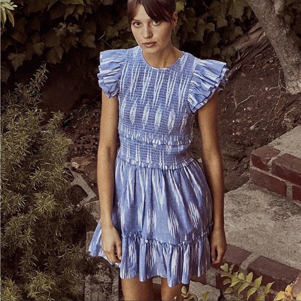 SAYLOR Blue Ruffled Mini Dress